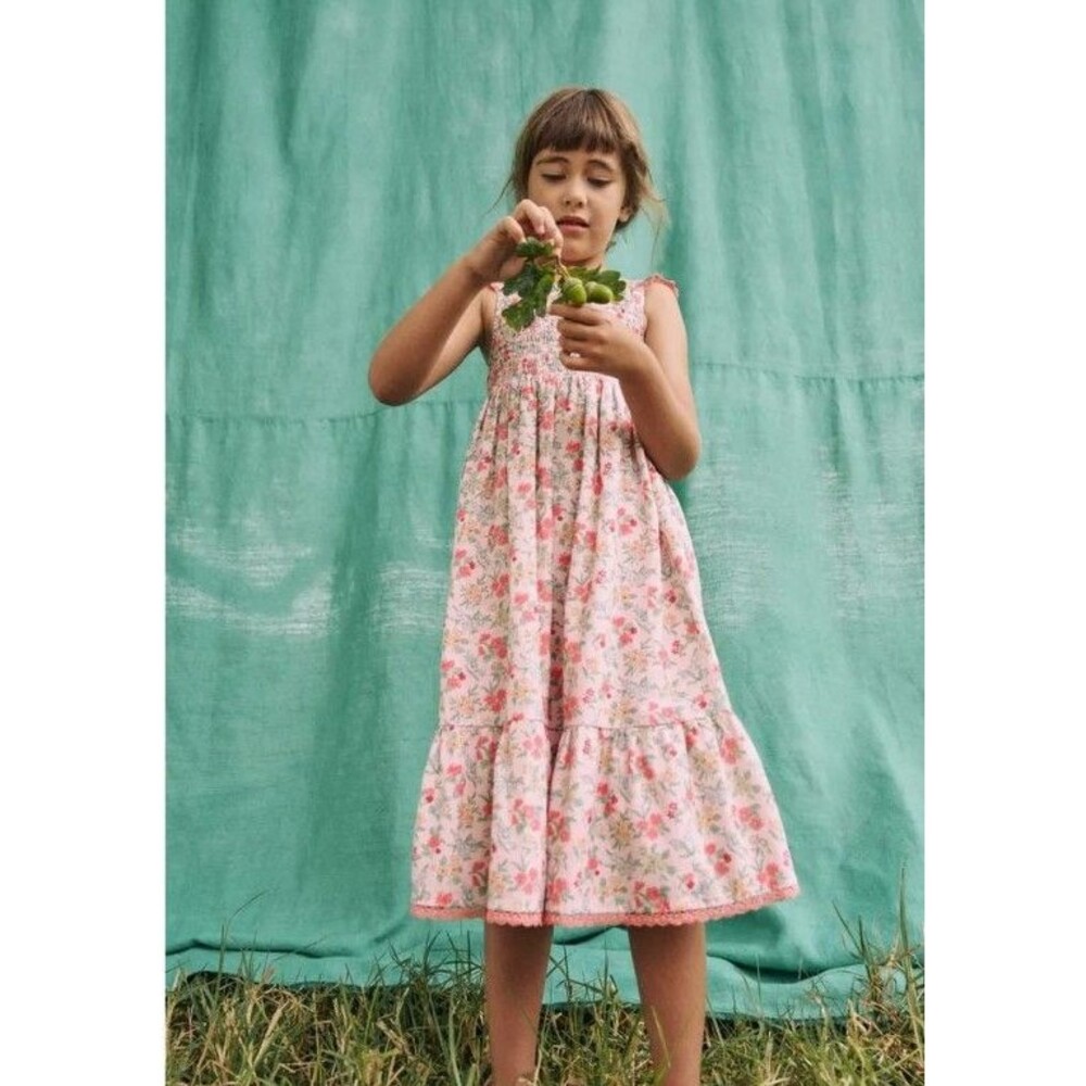 Mini Boden Girls  Luella Floral Cotton Tiered Sundress size  6/7 GUC